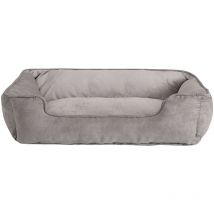 2-in-1 Hundebett Hundekissen Hundekörbchen Hundesofa Größe l 110x80 cm dunkelgrau/grau - Lionto