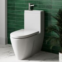 Aquari - 2 in 1 Toilet Basin Combo Combined Toilet wc & Sink Space Saving Cloakroom Unit - White