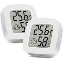 Memkey - 2 Kleine Digitale Hygrometer-innenthermometer Mit Komfortanzeige, Hochpräziser Temperatur- Und Luftfeuchtigkeitsüberwachung, Schnelles 