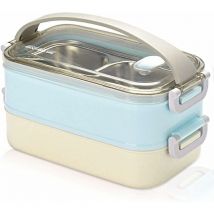 2 Layers Stainless Steel Lunch Box Portable Thermal Bento Boxes Insulated Lunch Box Insulated Lunch Box Food Storage Containers for School Office
