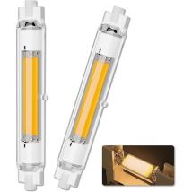 2 LED Lights AC220V R7SCOB sapphire glass tube 118mm 20W horizontal plug-in double-ended light(warm light)