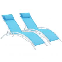 2 lettini in alluminio Beauty - phoenix - Blu - seti di 2