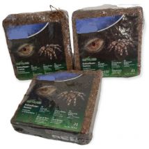 2 litres X3 de fibres de noix de coco compressé reptiles et amphibiens. - animallparadise