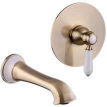 Paulgurkes - 2-Loch Waschtischarmatur Bronze Messing Antik Retro