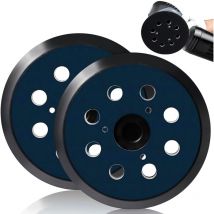 2 Lot de 2 patins abrasifs pour ponceuse orbitale 8 trous 125 mm Compatible avec Makita M9204 BO5030 BO5031 DBO180Z BO8041 DBO180RMJ BO5041 BO5010