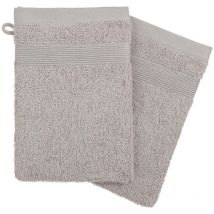 Lot de 2 gants de toilette gris taupe 15x21cm Atmosphera Créateur D'intérieur