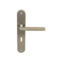 Chrisligne - 2 manijas de puerta Tolbiac Inspire con ojo de cerradura, aluminio, 195 mm