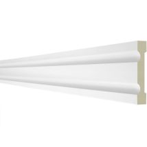 2 Meter Flachleiste - Stuckleiste Aus Pu Glatt, Hart, Stoßfest - Perfect Ad Serie 1: Ad362 - 26x120mm