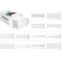 Wandleisten aus hdps - hochdichtes Styropor, leicht & schlagfest Cosca Stuckleisten cm: 2 Meter / 1 Leiste, CM26 - 16 x 72 mm