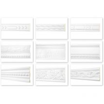 Hexim Perfect - 2 Meter Flachprofil, Serie 2 - Stuckleiste aus pu gemustert, stoßfest - Perfect AC:AC309 - 84x20mm