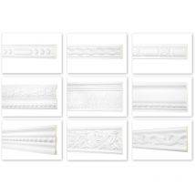 2 Meter Flachprofil, Serie 2 - Stuckleiste aus pu gemustert, stoßfest - Perfect ac: AC292 - 45x30mm