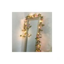 2 metre 20 led Fleur Feuille Guirlande batterie fonctionner en cuivre led Guirlande lumineuse pour décoration de mariage fête événement