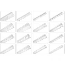 O Stucchi per soffitto da 2m - Classico, in xps Styropor bianco, Profili di Cornici Decorative: ZM1 - 116 x 49 mm - Hexim