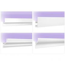2 metri di rivestimento a led - modanatura a stucco hdps con illuminazione indiretta - opaca: KH903 - 48 x 22 mm, 20 metri / 10 strisce
