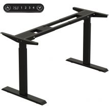 Bluenara - Bureau Assis Debout Électrique Réglable en Hauteur,69-115cm Double Moteur Cadre en Acier Pied De Table Reglable,Noir