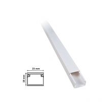 2 mt Canalina per cavi elettrica 15x10 mm in plastica passacavi bianco coprifili a parete con copertura canalina
