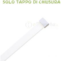 2 mt Canalina per cavi elettrica 15x10 mm in plastica passacavi bianco coprifili a parete con copertura solo tappo di chiusura