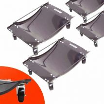 APEX Rangierroller 4 Stück – Tragkraft 450 kg je Roller – 360° drehbare Lenkrollen – Stahl – 610 x 390 x 140 mm