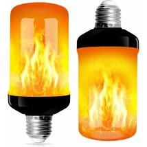 Linghhang - 2 Pack Ampoule à Flamme E27 led Ampoules 3 Modes avec Capteur de Gravité Ampoule de Flamme pour Décoration de Noël