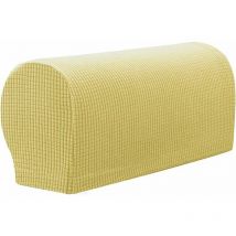 2 Pack Armrest Covers Waterproof Stretch Stretch Fabric Armrest Covers Anti-Slip Protectors for Armchairs Sofas Armchairs Recliners (Beige)