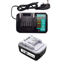 Powerwings - 2 Pack) Battery & Charger for Makita BL1813G 18V 4.0Ah BL1815G BL1820G BL1840G HP457D DF457D DK18041 DK18015 Charger DC18WA (14.4V &18V )