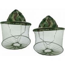 2 Pack Camouflage Apiculture Apiculteur Anti-Moustique Abeille Insecte Mouche Masque Cap Chapeau avec Tête Net Maille Visage Protection Équipement de