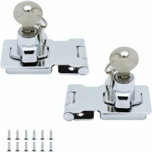 2 pack) Moraillon de Verrouillage en Métal 65mm Boulon de Porte Loquet Boucle avec Cadenas et Clé - Quincaillerie Chromée pour Verrouiller la Remise