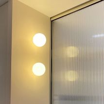 2-pack Modern Wall Lamp Indoor Wall Sconce Lights Glass Globe Wall Light Fixtures Glossy White Ceiling Light 5W Warm Light G9 Ø15cm