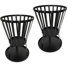 2 Pack of 50cm High, 35cm Diameter Garden Log Burner Fire Pit Heater Bowl