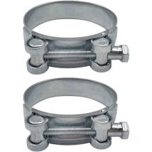 Aougo - Pack of 2 reinforced hose clamps for galvanized steel pipes 80–85 mm