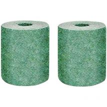 2 Pack Rouleau de tapis de semences de gazon, tapis de culture d'herbe biodégradable 10FT, tapis de semences de gazon engrais jardin pique-nique