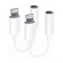 2 Pack】Adaptateur Lightning vers jack 3,5 mm Adaptateur casque de certification mfi pour iPhone Séparateur de câble audio aux Compatible avec iPhone