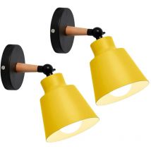 Memkey - 2 Packs Appliques Murales Vintages Industrielles Plafonniers Luminaires E27 en Métal Réglable Lampe Murale Interieur Rétro pour Chambre