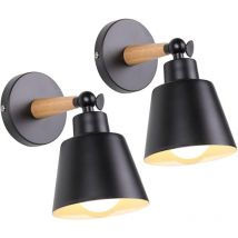 Boed - Packs of Vintage Industrial Wall Lights Ceiling Lamps E27 Metal Adjustable Retro Indoor Wall Light for Bedroom Kitchen Restaurant (Black)