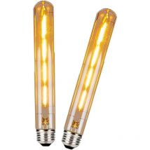 2 Packungen T30 E27 lange Röhren-LED-Glühbirne, Edison Retro Vintage dekorative Röhrenlampen 4 w (ersetzt 40 w Schraub-Halogenbirne), T30