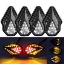 Insma - 2 paires de feux doubles en forme de diamant 12V led voyant d'avertissement de clignotant de moto lampe de jour étanche