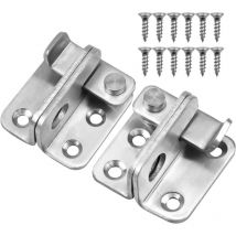 2 paires (4pcs) Loquet de Portail Acier Inoxydable droite et gauche Cadenas Moraillon Verrou de Porte de Loquet de Porte pour Toilettes Fenêtres