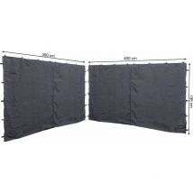 2 Paneles laterales con cremallera para Gazebo 3x4m Pabellón Pared lateral Antracita ral 7012