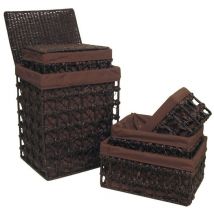 Aubry Gaspard - 2 paniers à linge + 3 corbeilles en maïs (Lot de 5)