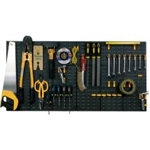 Artplast - 2 panneaux en polypropylène de l 500 x 500 mm + 50 crochets assortis - Noir jaune