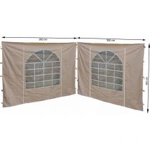 Quick-star - 2 panneaux latéraux avec fenêtre en pvc et fermeture éclair 300 x 193 cm beige