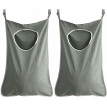Debuns - 2 pc panier à linge suspendu porte sac à linge collecteur de linge sac organisateur pour chambre salle de bain (gris foncé),de