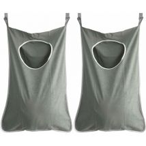 Ayyqh - 2 pc panier à linge suspendu porte sac à linge collecteur de linge sac organisateur pour chambre salle de bain (gris foncé)