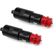 2 Pcs 12V/24V Prise Allume-Cigare Fiche Universelle avec Fusible 8A,Allume-Cigare Connecteur de Prise Mâle pour Camions Automobiles Bateau Moto