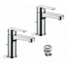 2 pcs Cecipa Rubinetto Lavabo con barra di estrazione - set di scarico, rubinetto del bagno con 112 mm di altezza del becco, rubinetto del bagno a