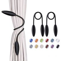 2 Pack Creative Twist Curtain Tiebacks (Black) European Style Decorative Curtain Holdbacks for Home Office Window Blackout Sheer Curtains