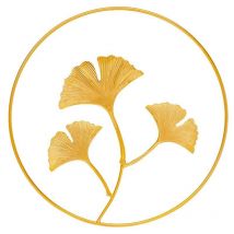 2 Pcs Décoration Murale en Métal Feuilles De Ginkgo Feuilles Décoration et Paume Murale Décoration Décoration Murale Ronde