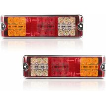 2 Pcs Feux Arrière Remorque Led 12v Homologué E Éclairage Arrière De Voiture Étanche, 5 Fonctions - Feu Freinage, Clignotant, Feu Recul, Feu Position,
