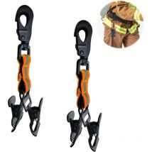 2 Pcs Firefighter Work Glove Holder, Tactical Belt Glove Holder, Double Clamp Work Glove Clip, Work Glove Clip with Carabiner, for Firefighter