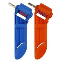 2 Pcs Foret Aiguiseur Foret,Aiguiseur de Forets en Corindon,Outil D'AffûTage de Foret Portable, Fait de Plastique ABS de Haute Qualité et de Meule en